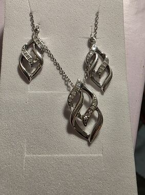 Diamond Eternity Pendant Necklace And Dangle Earrings- Max+Stone